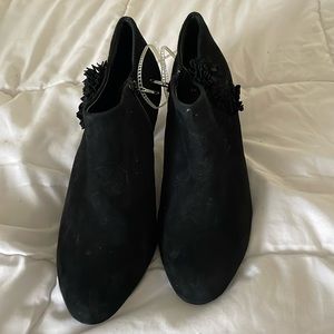 Alex Marie suede ankle books black with zipper. 3 inch heel new never worn.